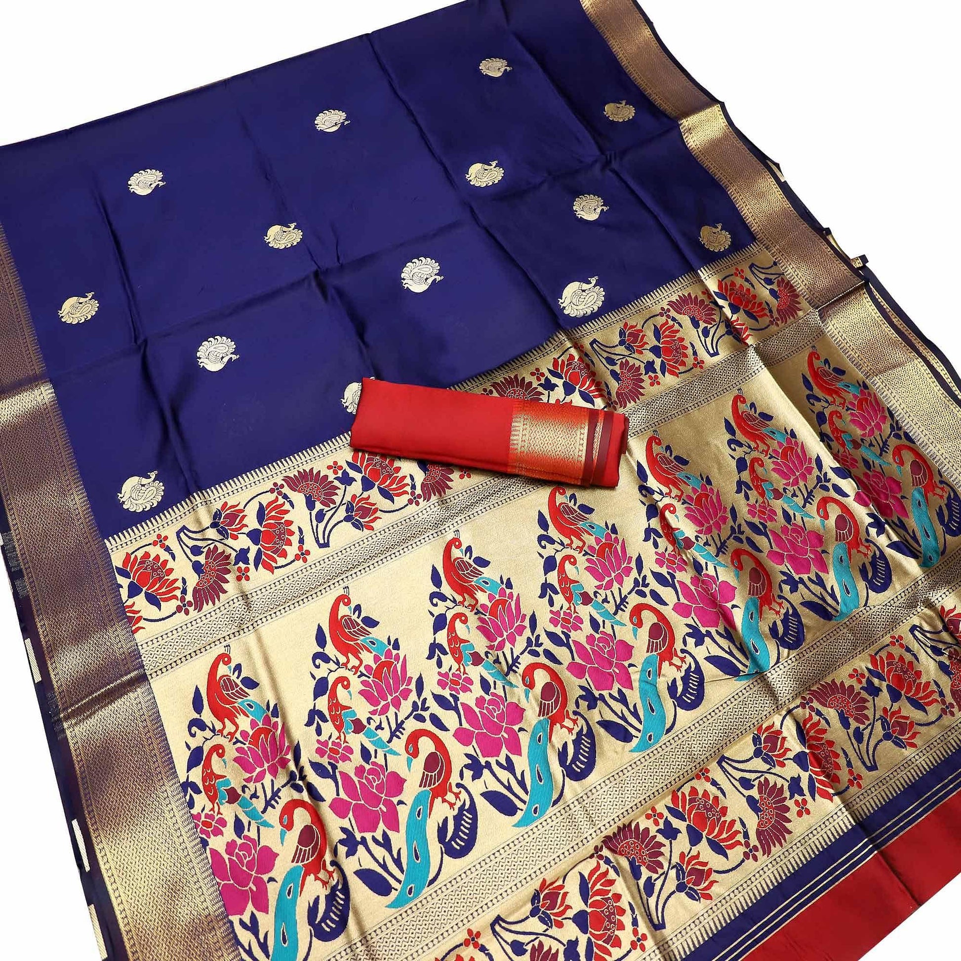 graceful-navy-blue-colored-festive-wear-woven-kota-art-silk-banarasi-saree-56293