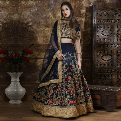 graceful-navy-blue-colored-party-wear-embroidered-thai-silk-lehenga-choli-71067