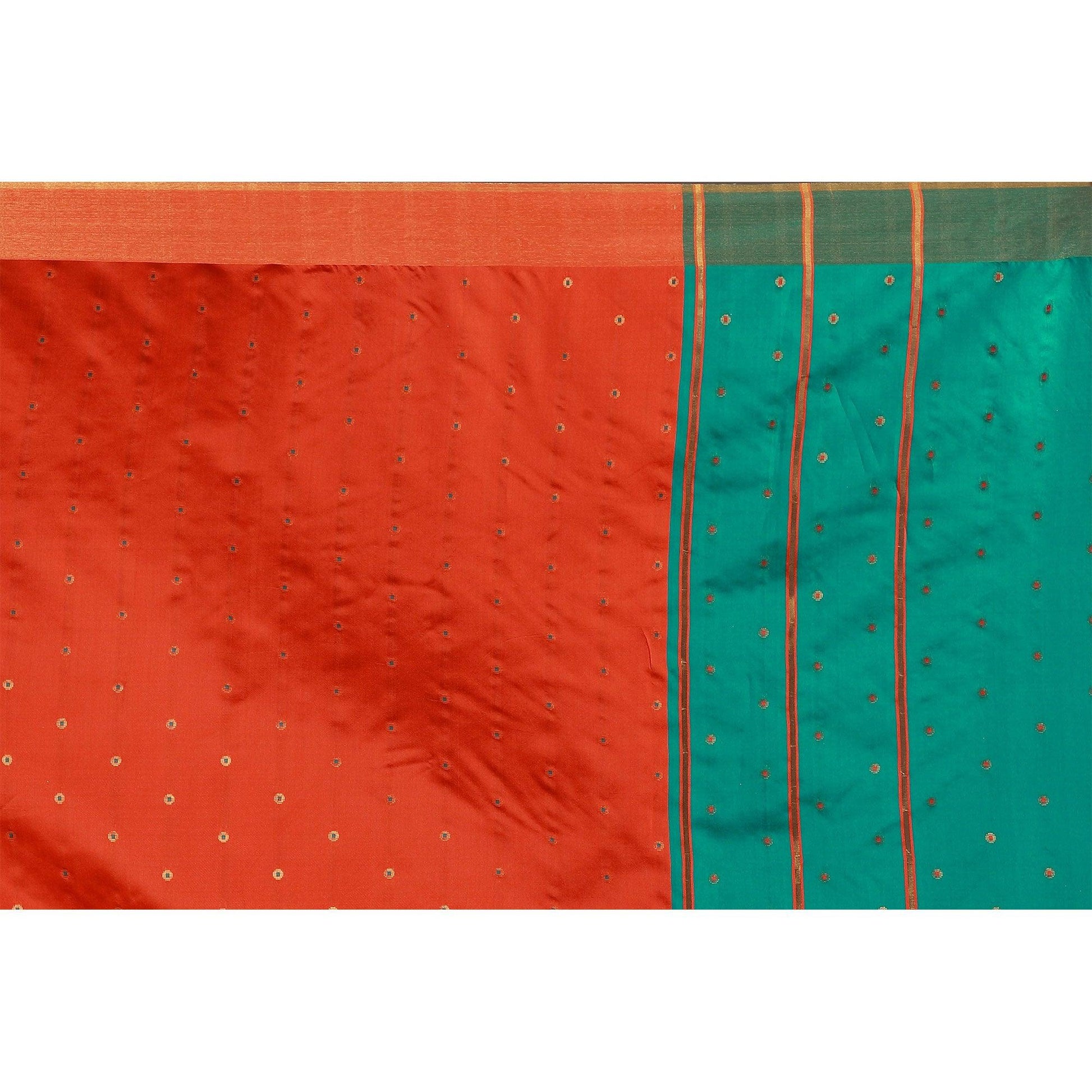 graceful-orange-colored-festive-wear-woven-cotton-silk-saree-35506