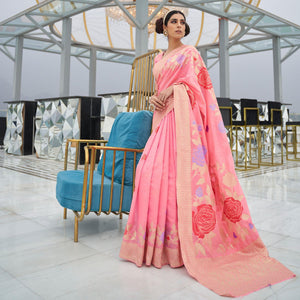 graceful-peach-colored-festive-wear-printed-dola-weaving-art-silk-saree-101611