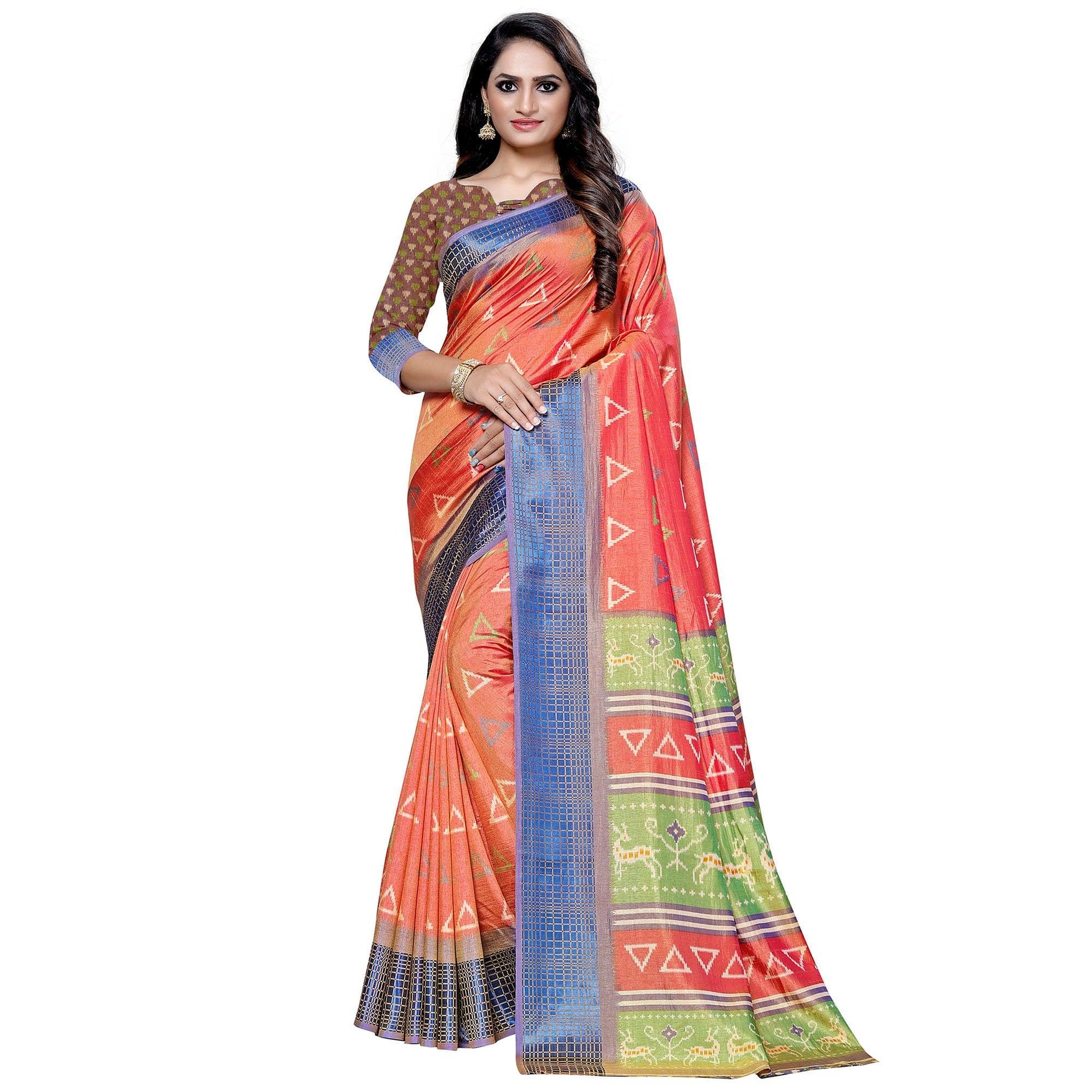 graceful-pink-colored-casual-printed-art-silk-saree
