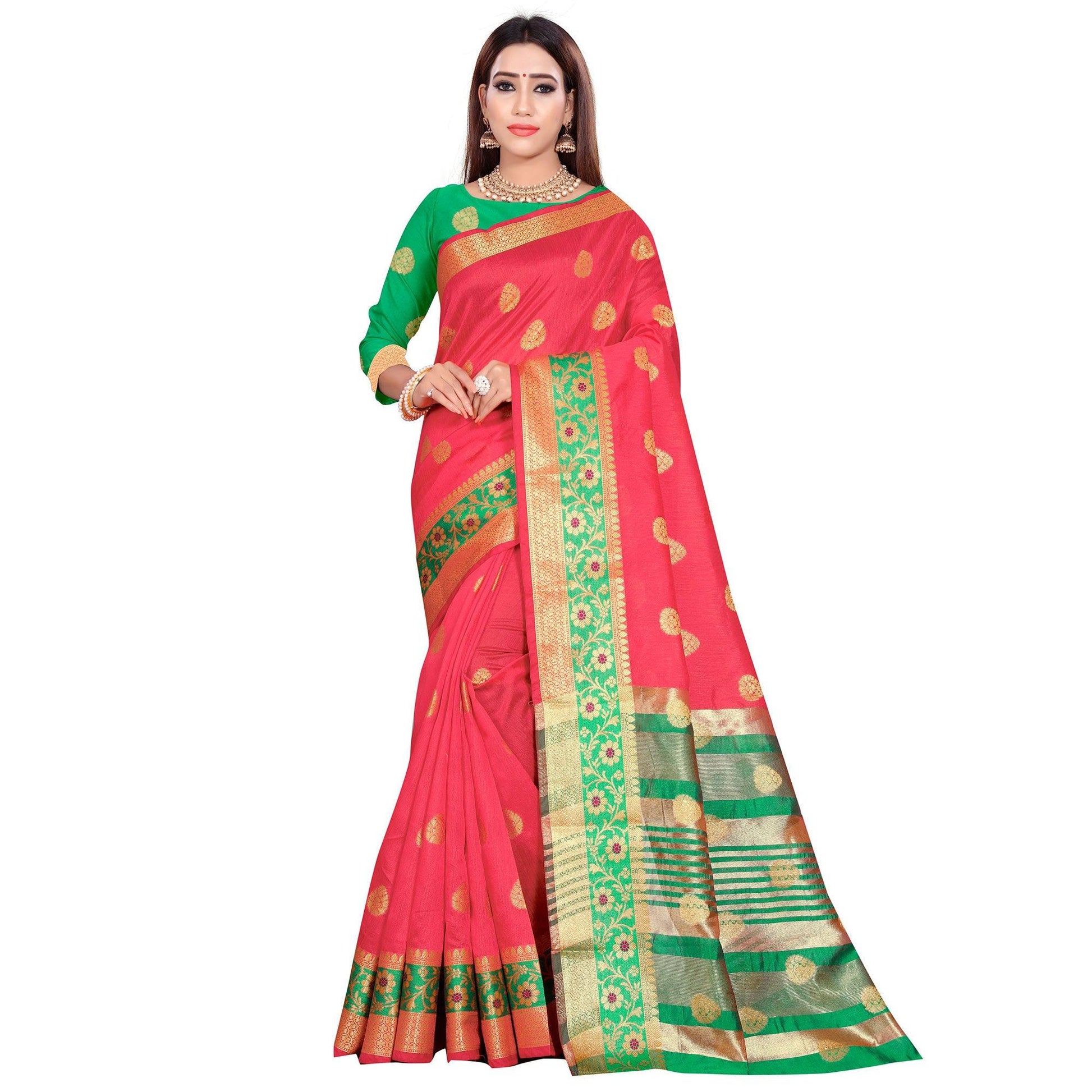 graceful-pink-colored-festive-wear-woven-art-silk-saree-38463