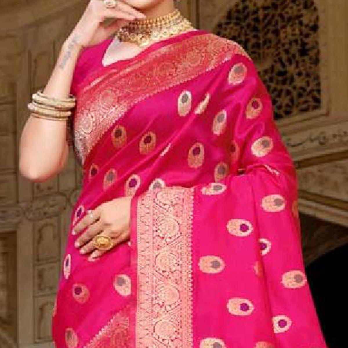 graceful-pink-colored-festive-wear-woven-art-silk-saree-84400