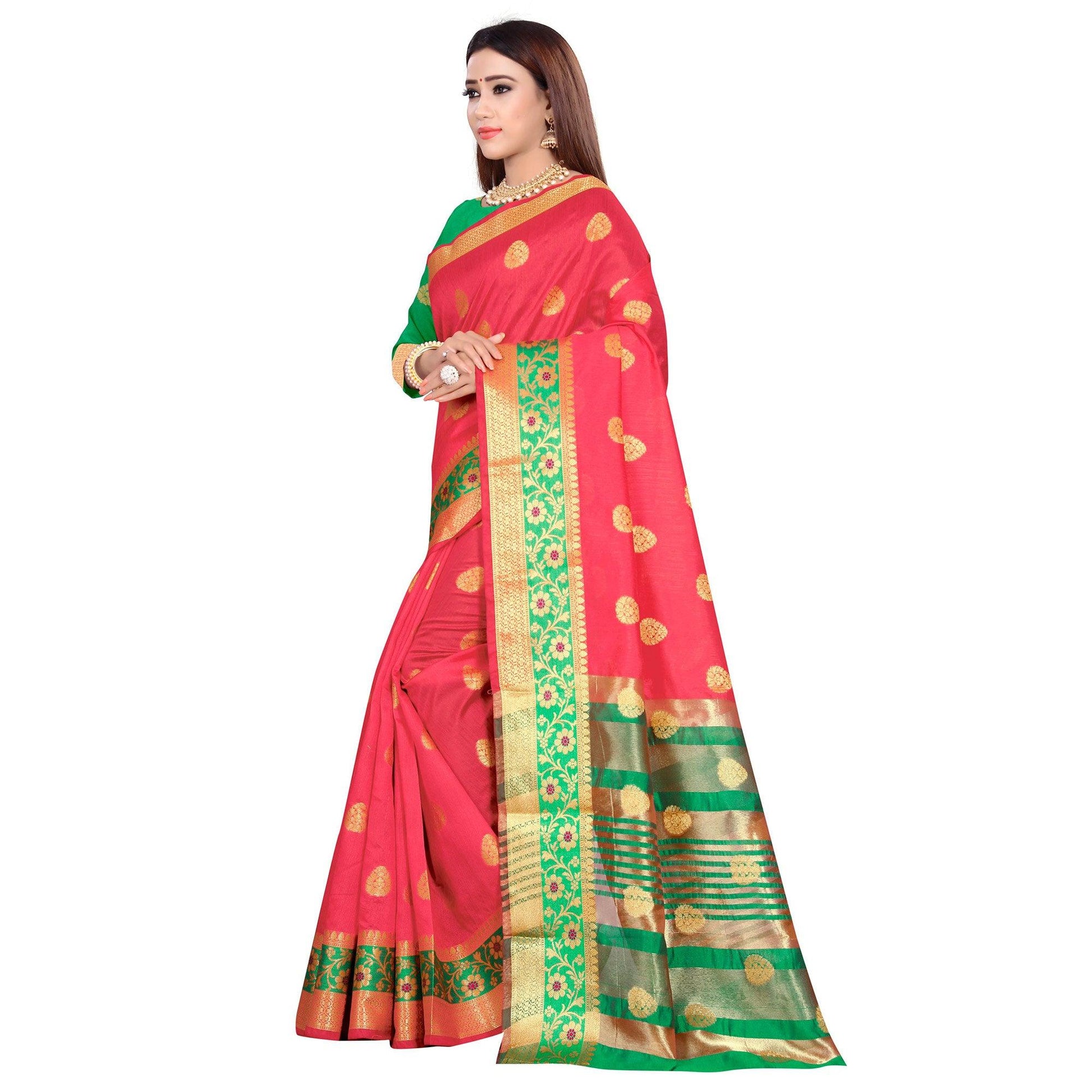 graceful-pink-colored-festive-wear-woven-art-silk-saree-38463