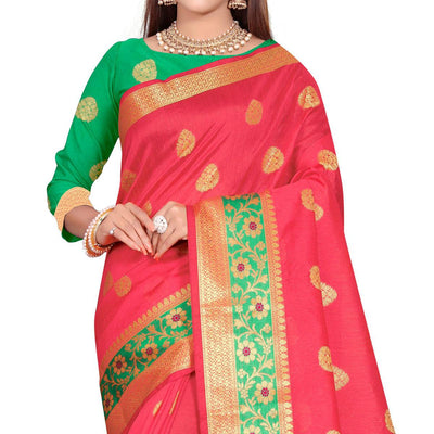 graceful-pink-colored-festive-wear-woven-art-silk-saree-38463