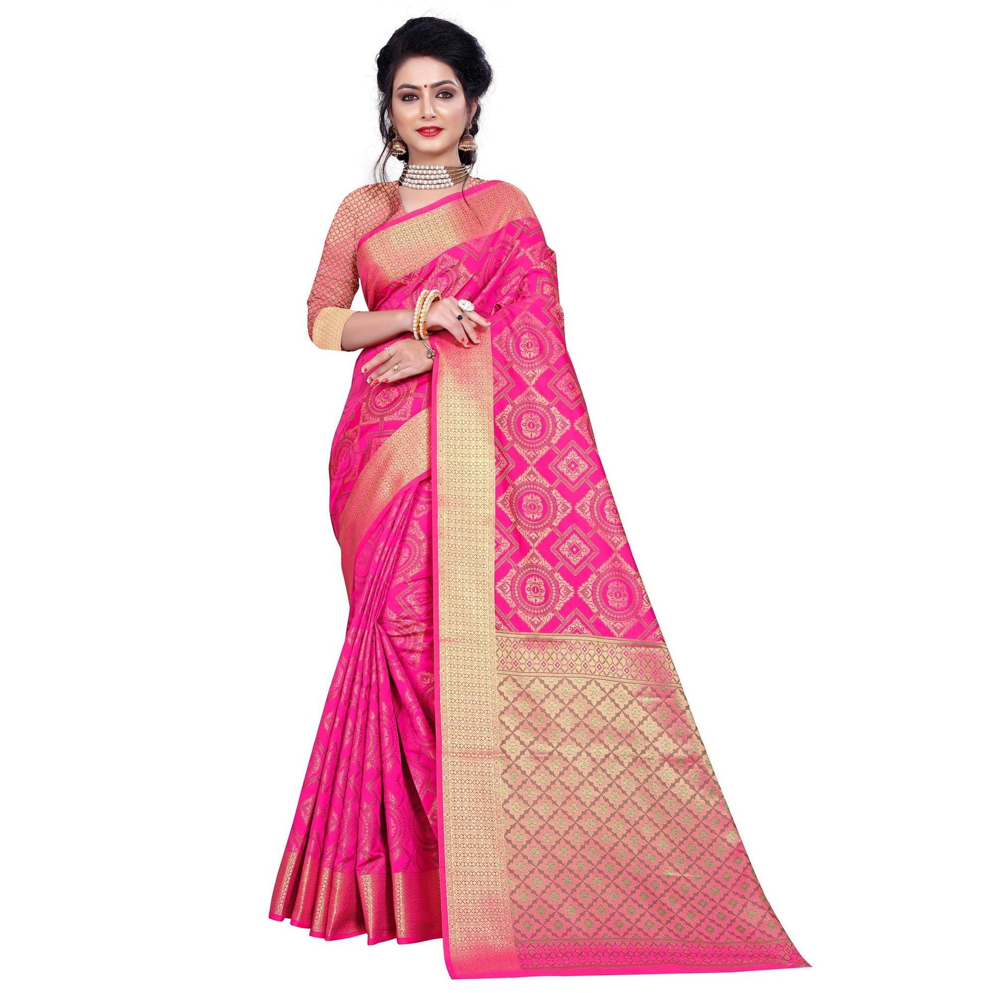 graceful-pink-colored-festive-wear-woven-banarasi-silk-saree