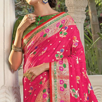 graceful-pink-colored-festive-wear-woven-silk-saree-103572