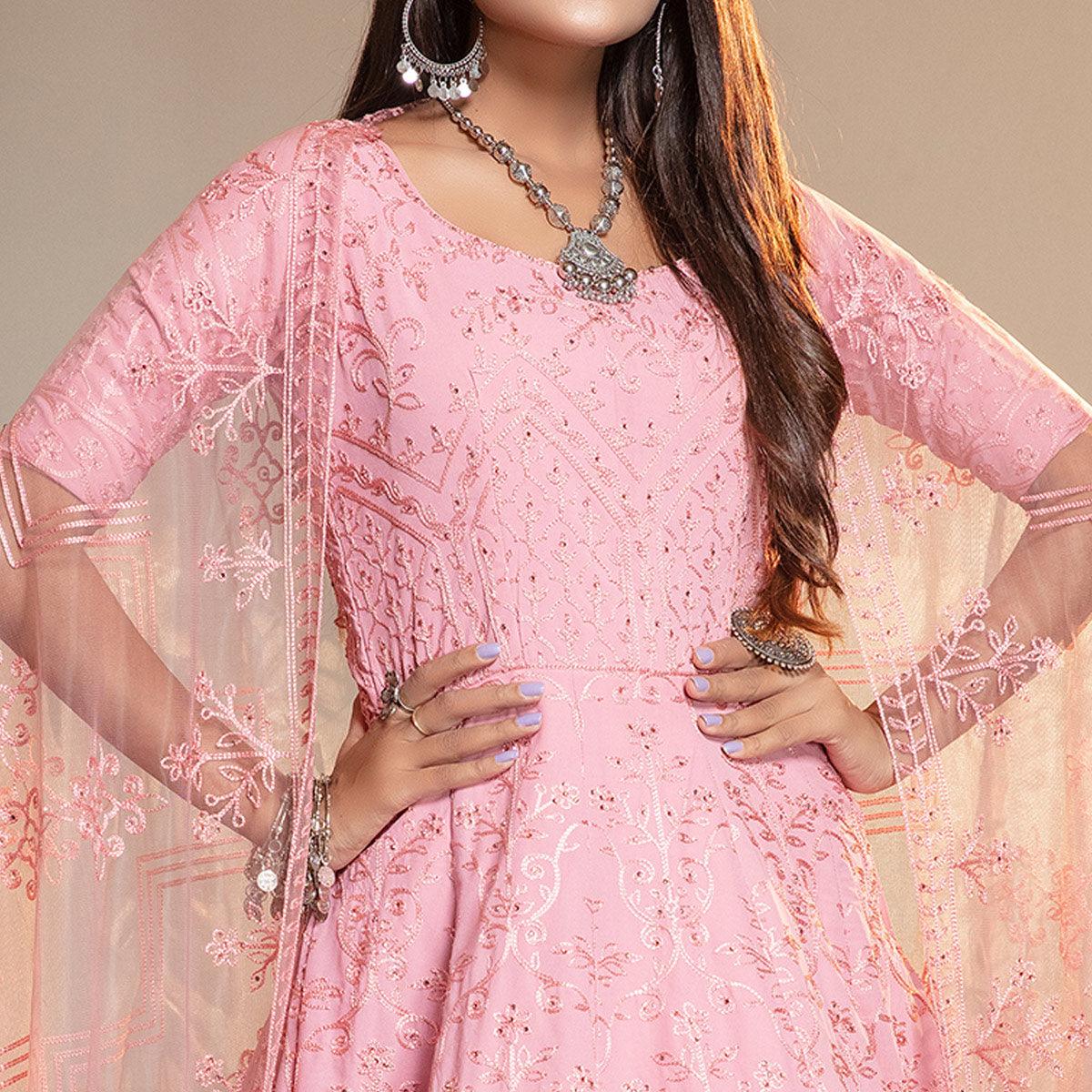 graceful-pink-colored-partywear-embroidered-georgette-anarkali-suit-70743