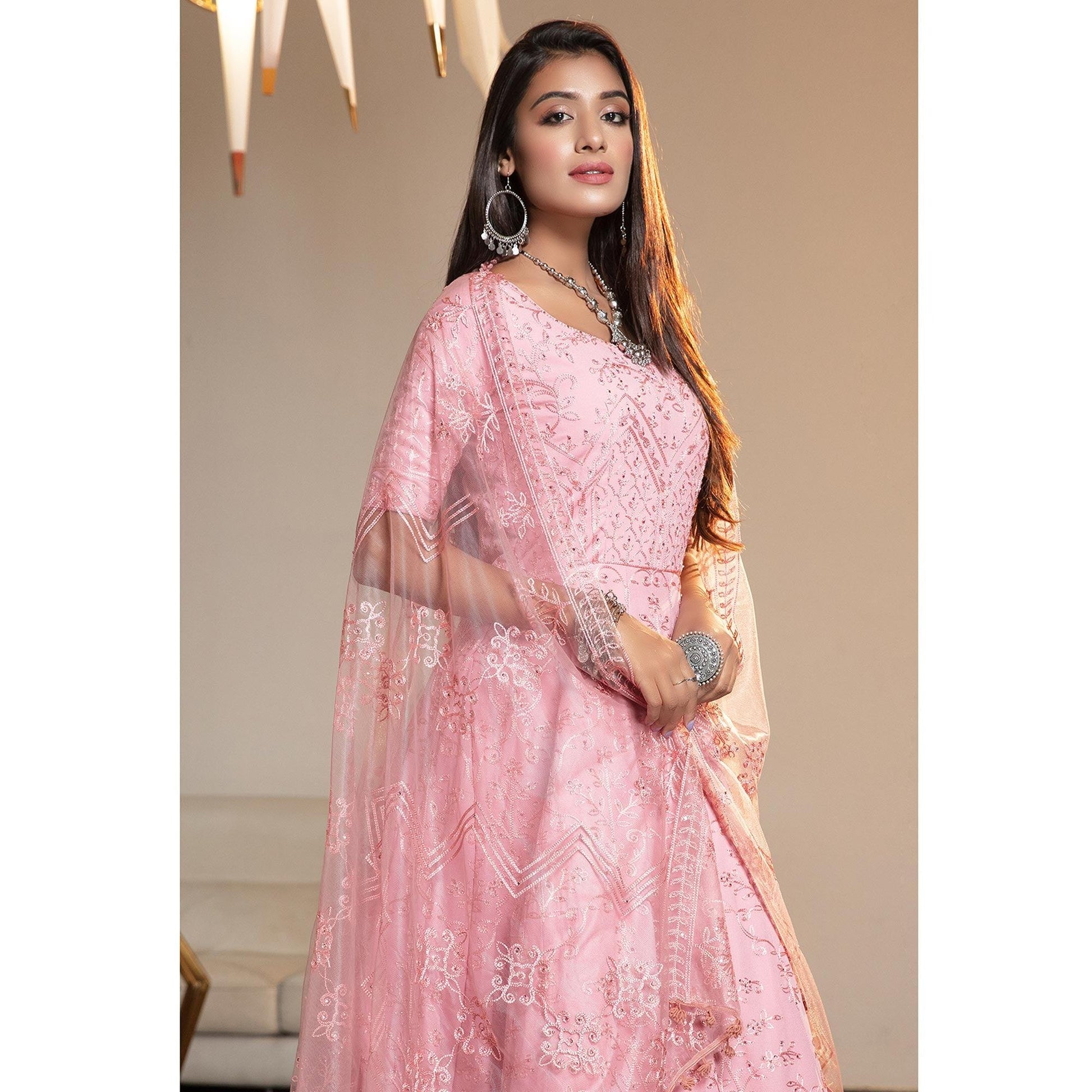 graceful-pink-colored-partywear-embroidered-georgette-anarkali-suit-70743