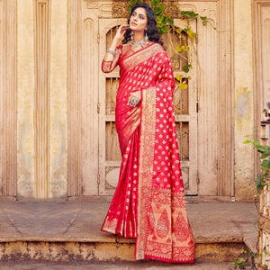 graceful-pink-coloured-designer-partywear-weaving-silk-saree-96022