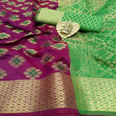 graceful-purple-colored-festive-wear-woven-silk-saree-105392