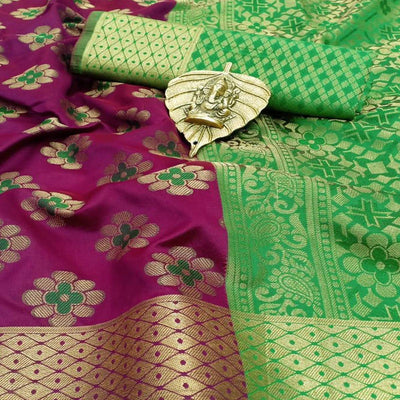 graceful-purple-colored-festive-wear-woven-silk-saree-105392