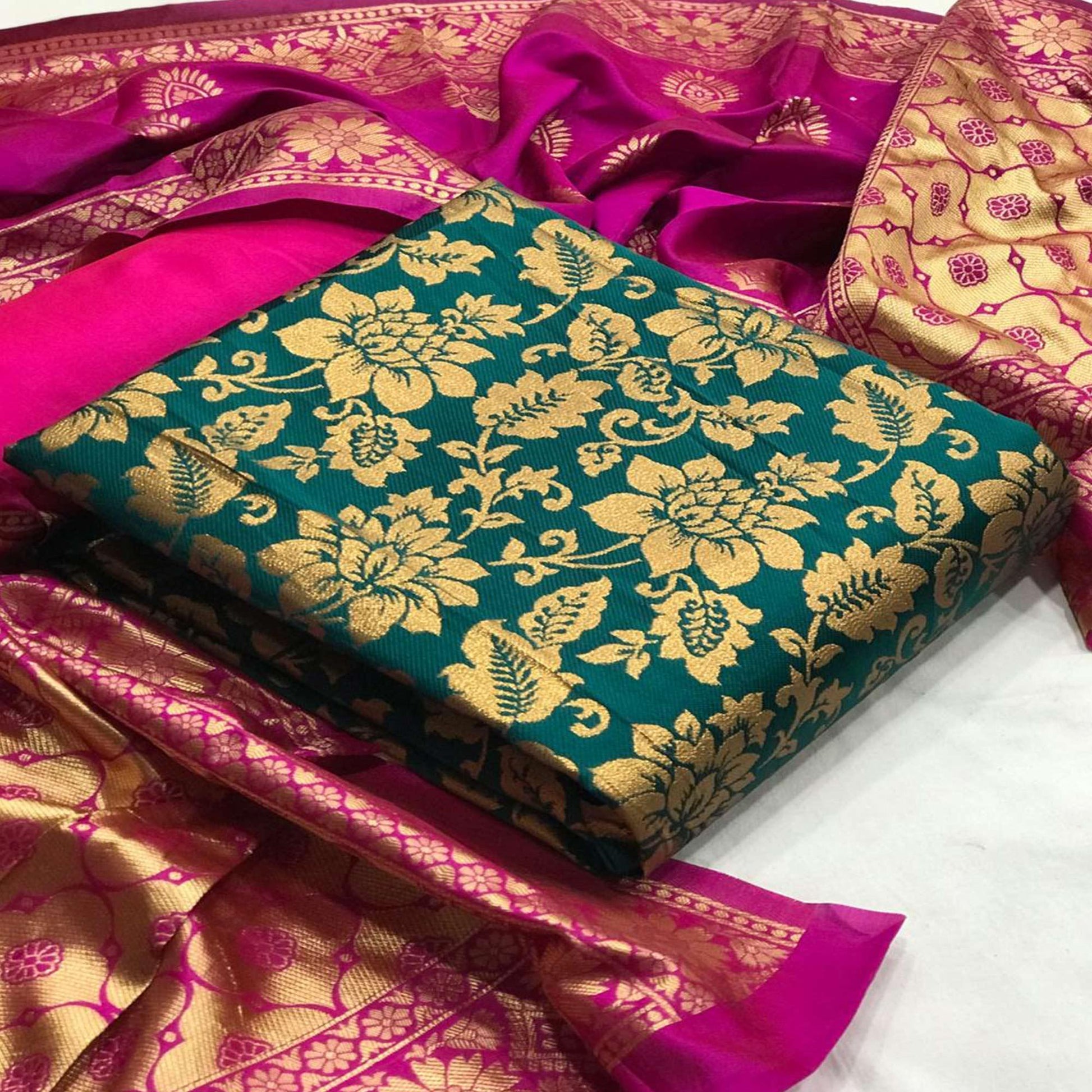 graceful-rama-colored-festive-wear-woven-banarasi-silk-dress-material-80147