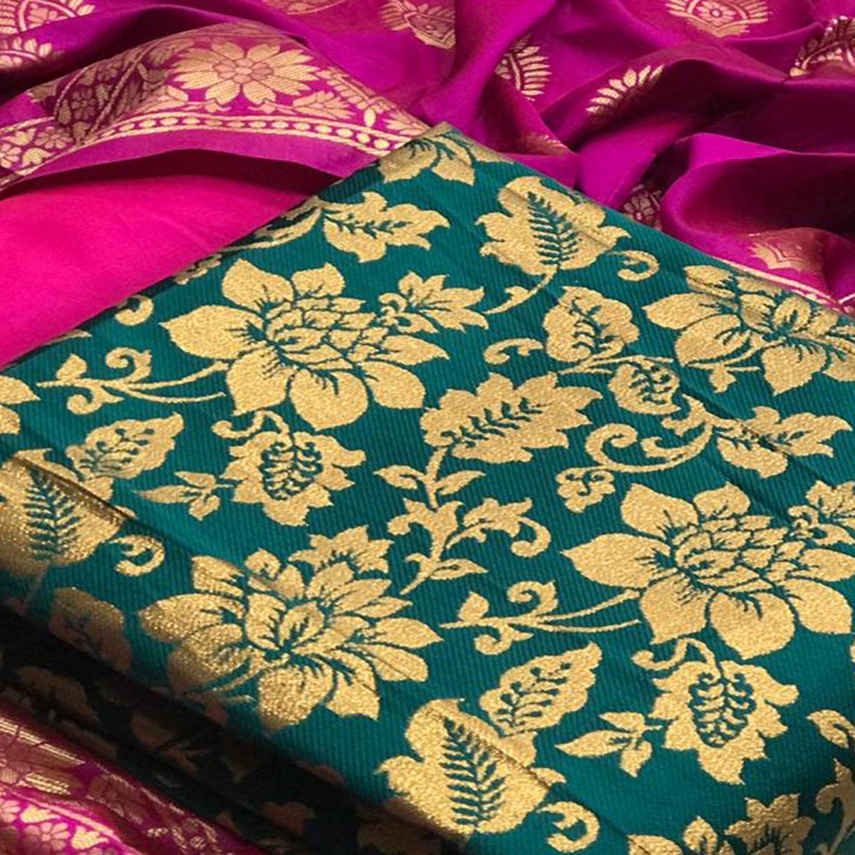 graceful-rama-colored-festive-wear-woven-banarasi-silk-dress-material-80147