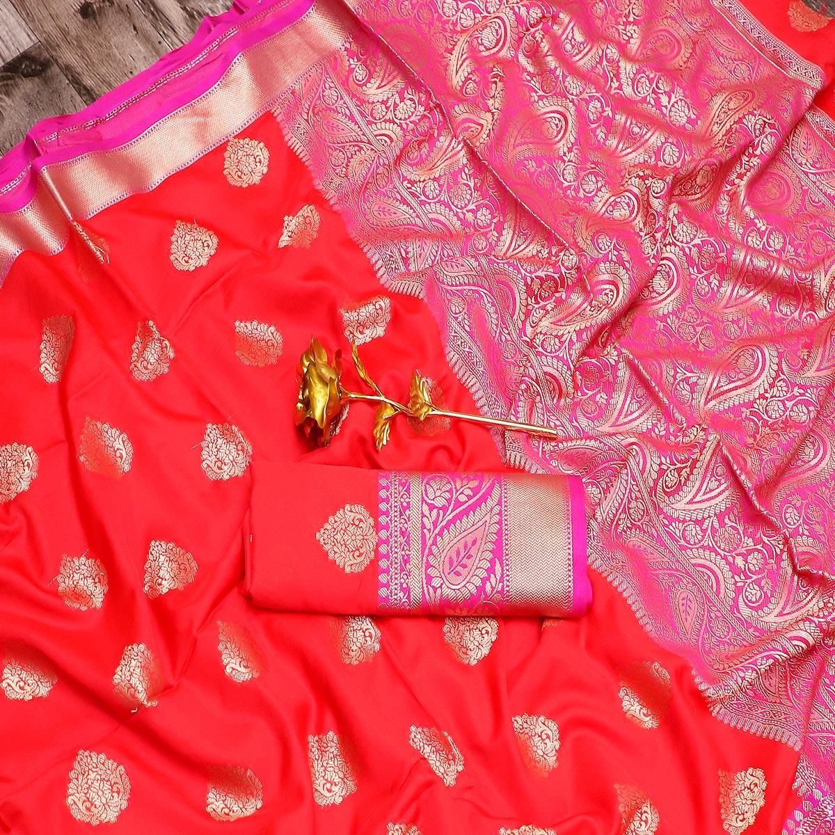 graceful-red-colored-festive-wear-woven-banarasi-silk-saree-92471