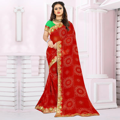 graceful-red-coloured-casual-wear-printed-georgette-saree-95263