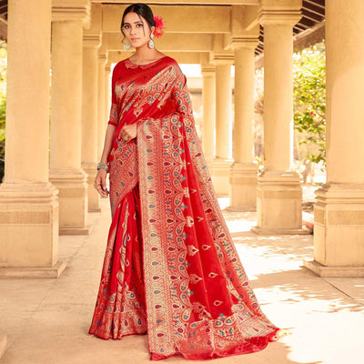 graceful-red-coloured-designer-partywear-weaving-silk-saree-96010