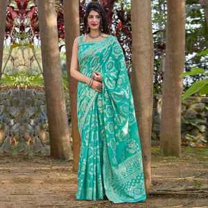 graceful-turquooise-coloured-casual-wear-printed-lakhnavi-cotton-silk-92458