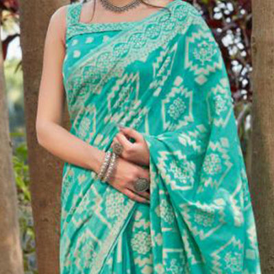 graceful-turquooise-coloured-casual-wear-printed-lakhnavi-cotton-silk-92458