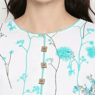 graceful-white-blue-colored-casual-wear-floral-printed-cotton-kurti-pant-set-with-dupatta-59277