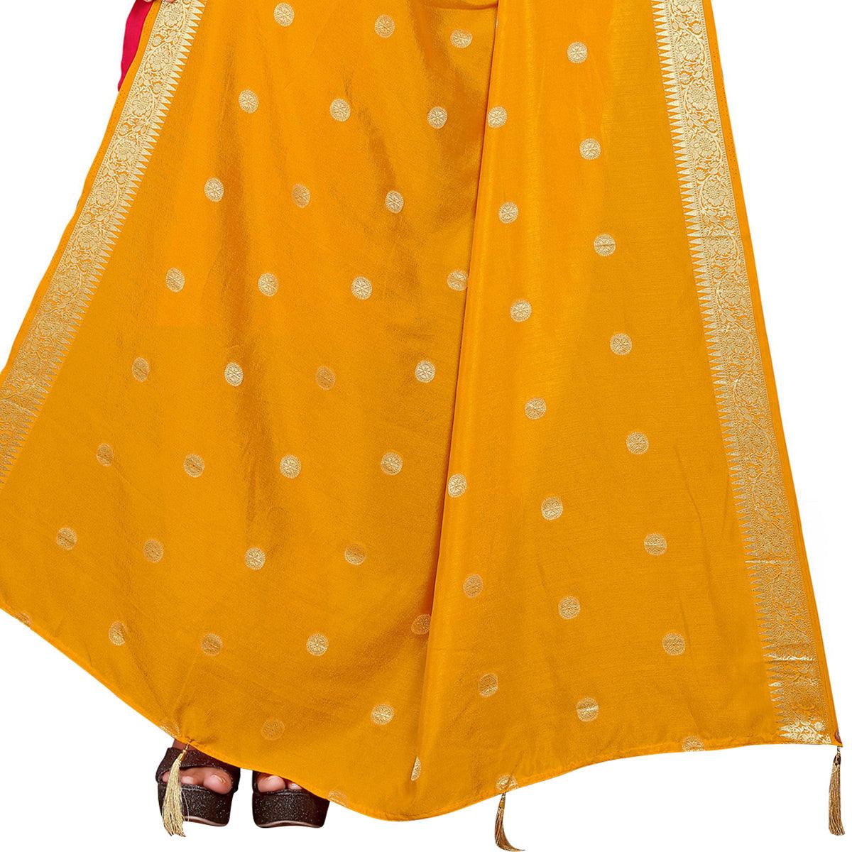 graceful-yellow-colored-festive-wear-woven-art-silk-viscose-dupatta-with-tassels-46885