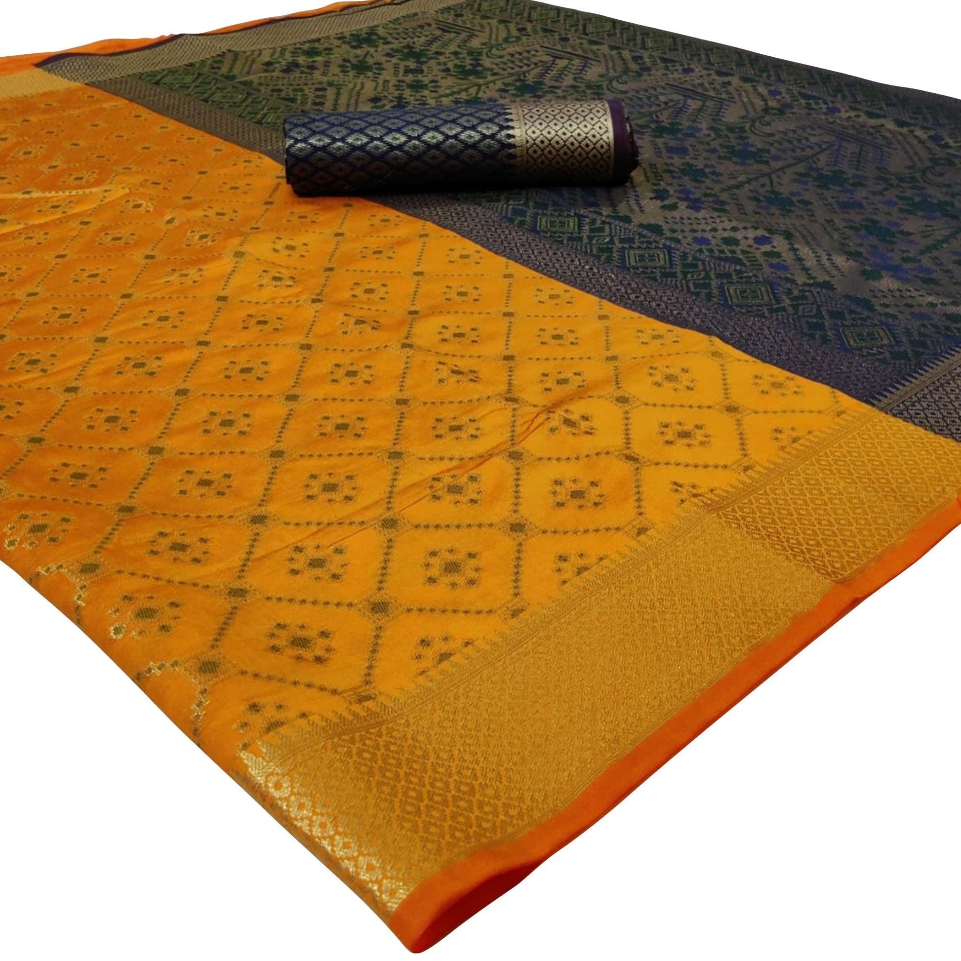 graceful-yellow-colored-festive-wear-woven-silk-saree-60141