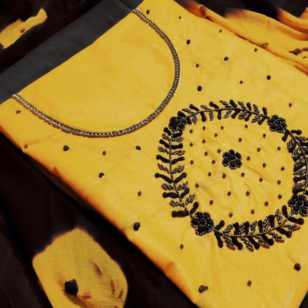 graceful-yellow-colored-party-wear-embroidered-modal-dress-material