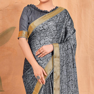 gray-casual-wear-printed-chiffon-saree-with-banarasi-lace-138856
