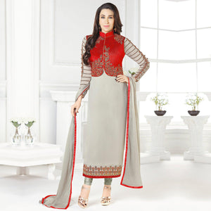 beautiful-gray-red-designer-embroidered-faux-georgette-salwar-suit