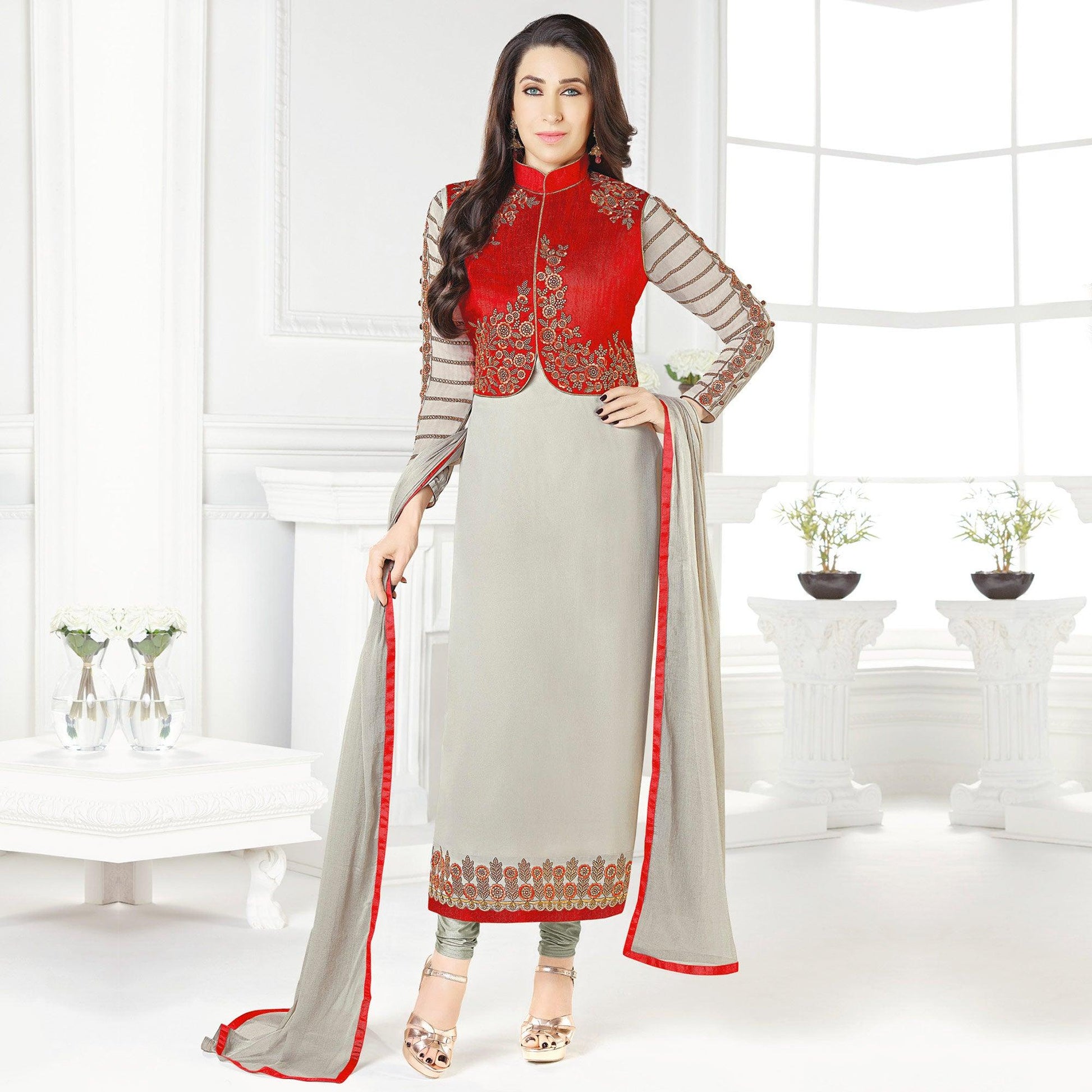 beautiful-gray-red-designer-embroidered-faux-georgette-salwar-suit