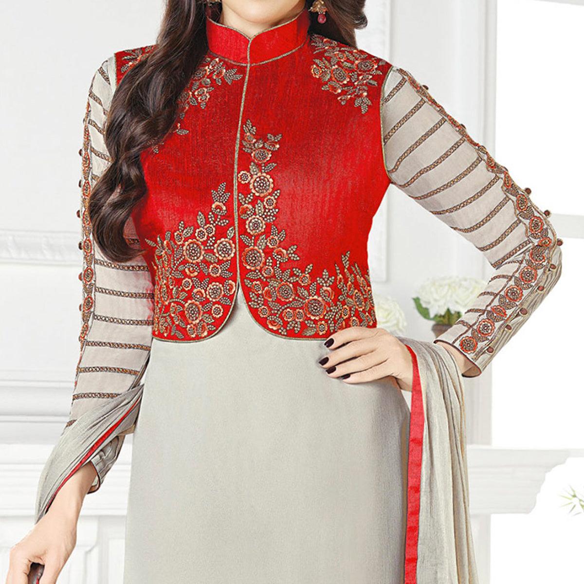 beautiful-gray-red-designer-embroidered-faux-georgette-salwar-suit
