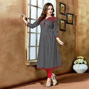 stunning-gray-colored-designer-partywear-embroidered-cotton-kurti-42952