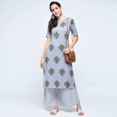 graceful-gray-colored-casual-printed-cotton-palazzo-suit