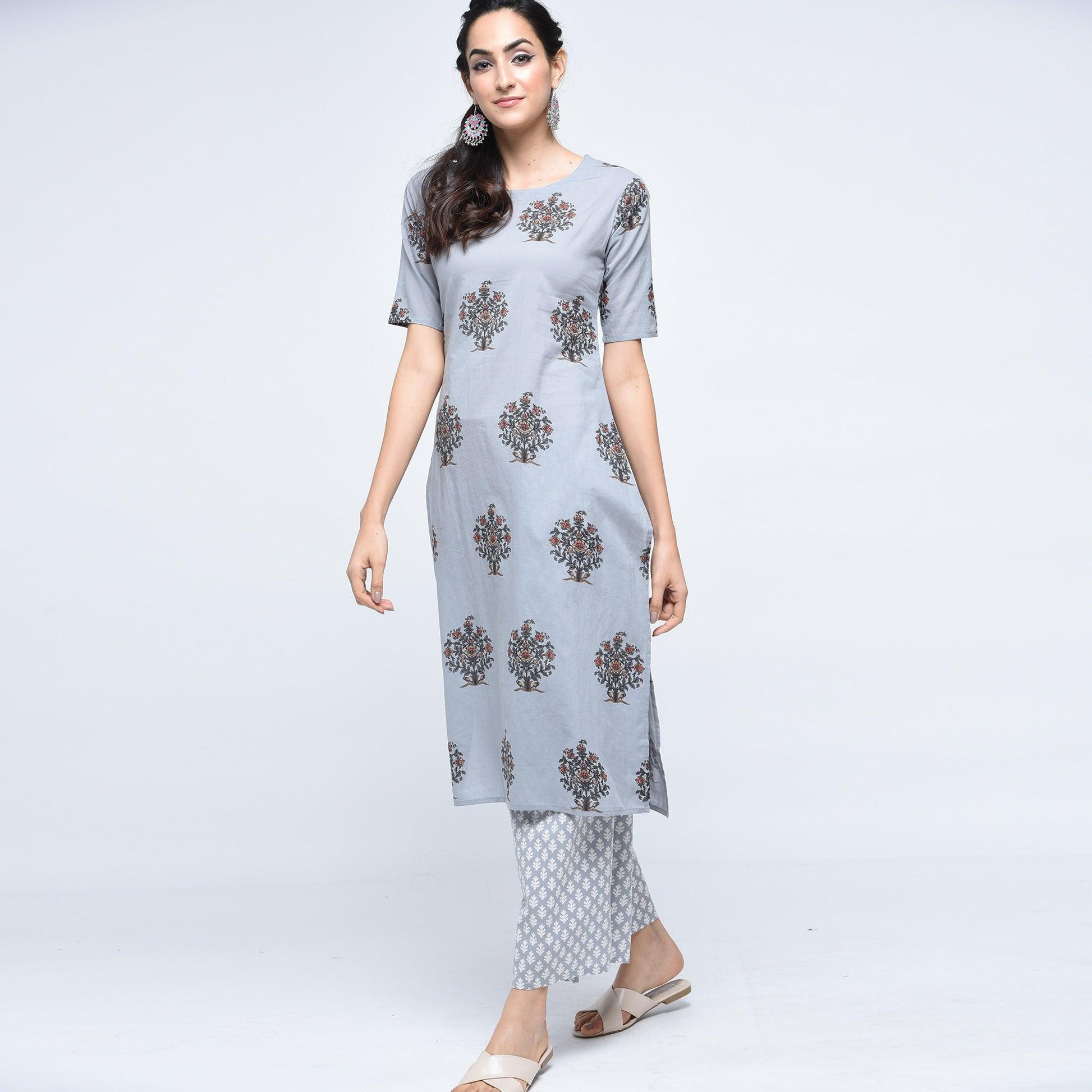 graceful-gray-colored-casual-printed-cotton-palazzo-suit