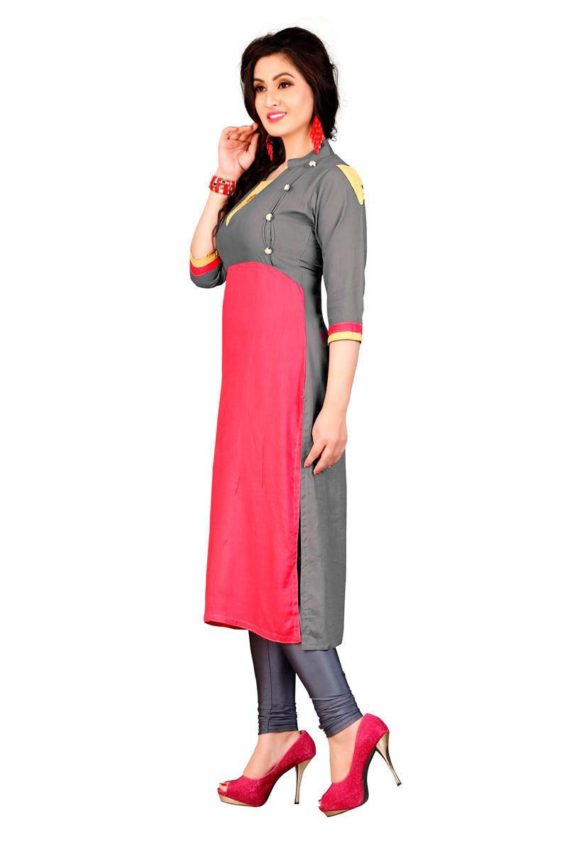 gray-pink-colored-casual-rayon-kurti