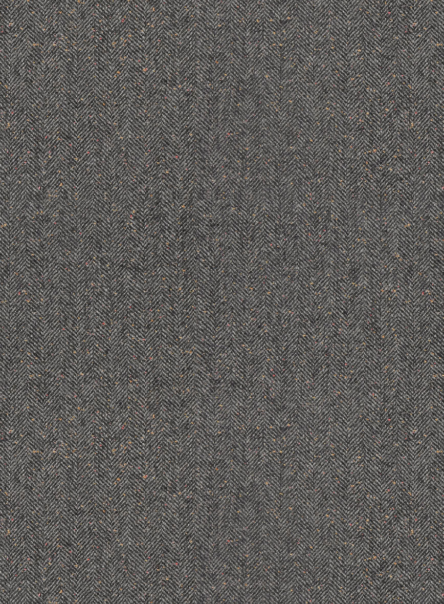 Gray Herringbone Flecks Donegal Tweed Waist Coat