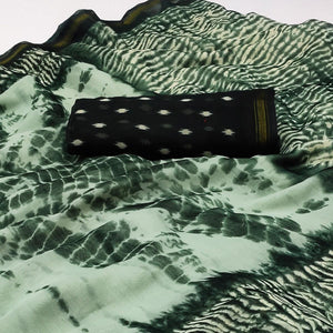 green-abstract-printed-pure-cotton-saree-144941