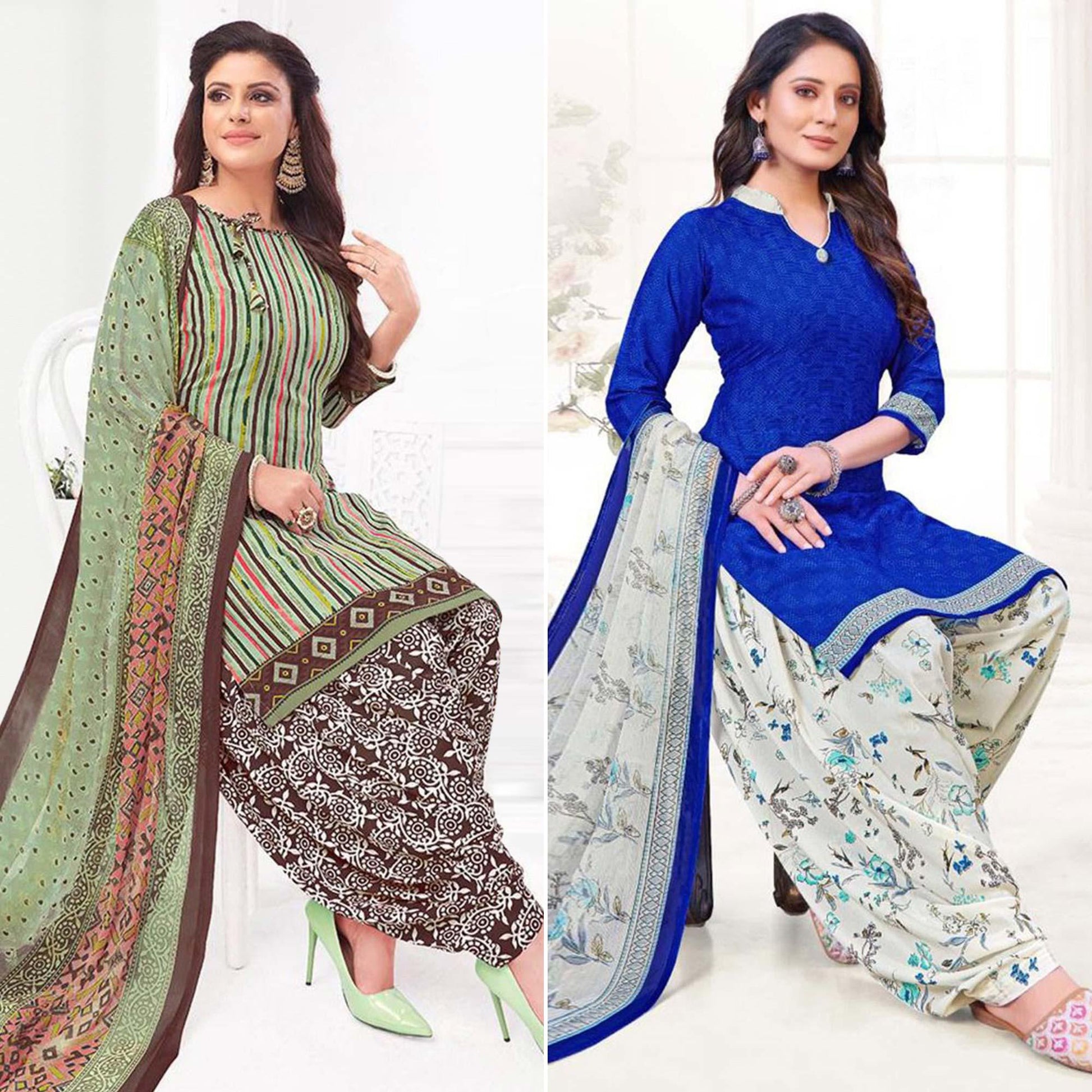 green-and-blue-patiala-crepe-dress-material-pack-of-3