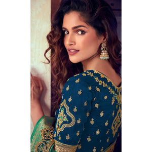 green-blue-wedding-wear-woven-embroidered-silk-lehenga-choli-126754