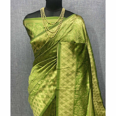 green-golden-woven-banarasi-silk-saree