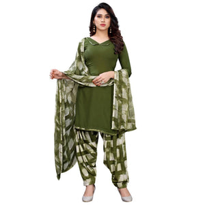 green-and-maroon-patiala-crepe-dress-material-pack-of-2