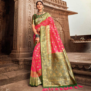 green-pink-festive-wear-woven-banarasi-silk-saree-with-zari-border-pallu-123045