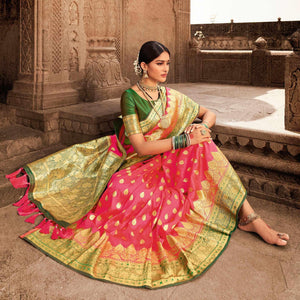 green-pink-festive-wear-woven-banarasi-silk-saree-with-zari-border-pallu-123045