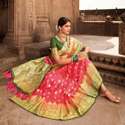 green-pink-festive-wear-woven-banarasi-silk-saree-with-zari-border-pallu-123045