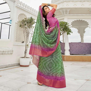 green-purple-casual-wear-printed-soft-linen-saree-123568