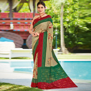 green-red-casual-wear-printed-tussar-silk-saree-122916