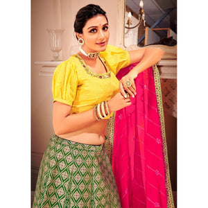 green-yellow-partywear-floral-embroidery-with-woven-silk-lehenga-choli-123739