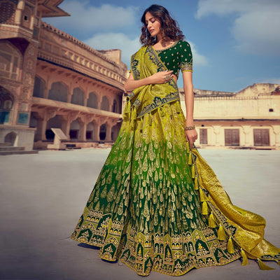 green-yellow-wedding-wear-woven-embroidered-silk-lehenga-choli-126745