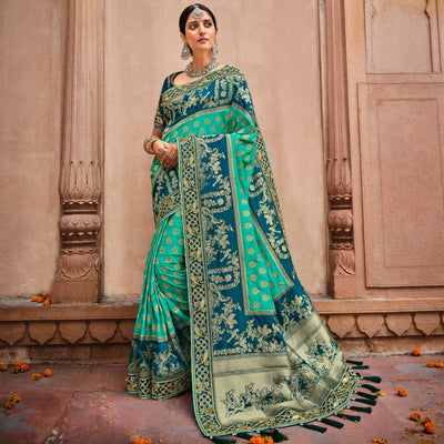 green-aqua-blue-festive-wear-woven-with-zari-diamond-work-banarasi-silk-saree-114695