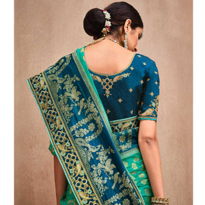 green-aqua-blue-festive-wear-woven-with-zari-diamond-work-banarasi-silk-saree-114695